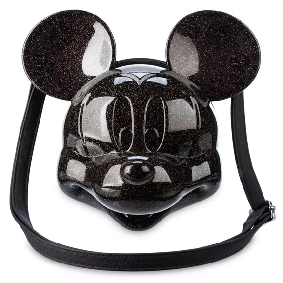 Loungefly Handbags - Disney Loungefly Black Glitter Molded MICKEY MOUSE Head Bag Crossbody
Handbag